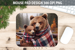 Christmas Beer Mouse Pad Sublimation - Animal PNG Design Product Image 1
