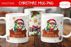 Merry Christmas mug wrap PNG, parrot lover mug template png Product Image 1