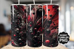 Black Red And Liquid stained Glass - Tumbler PNG Design Product Image 1