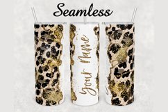 Cheetah Gold Glitter Agate 20 oz sublimation design tumbler Product Image 1