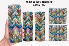 Skinny Tumbler 20oz Wrap Design, Stained Tumble PNG Design Product Image 1