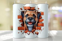 Border Terrier Peeking from the Cracked wall Tumbler Wrap Product Image 1