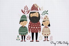 Scandinavian Folk Art Christmas Clipart PNG Product Image 1