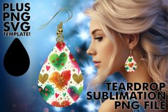Cozy Teardrop Earrings GIFT PNG, Heart Product Image 1