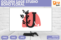 Golden Sage Studio Boho Floral Monogram Product Image 1
