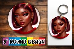 Radiant Circle Sublimation Keychain, 3D Heart Product Image 1