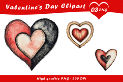 Valentine’s Day Artistic Heart Clipart PNG Product Image 1