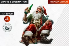 Christmas clipart, Bad Santa Clipart, Christmas sublimation Product Image 1