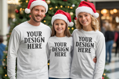 Christmas Family Matching T-Shirt Mockups | Holiday Group Product Image 1