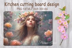 Cute Fairy Spring Flower Sublimation design cutting board Product Image 1