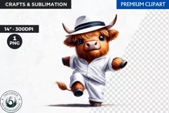 Cuban Highland cow Clipart, summer Highland calf, latino PNG Product Image 1