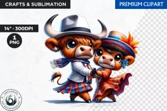 Cuban Highland cow Clipart, summer Highland calf, latino PNG Product Image 1