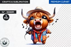 Cuban Highland cow Clipart, summer Highland calf, latino PNG Product Image 1