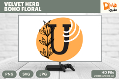 Velvet Herb Boho Floral Monogram Product Image 1