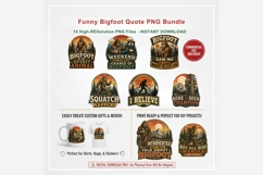 Funny Bigfoot Quote Bundle | Sasquatch Camping PNG Clipart Product Image 4
