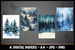 4 Winter Digital Papers I Christmas Junk Journal Pages Product Image 2