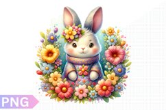 Spring Bunny Clipart - Bunny sublimation PNG Design Product Image 1
