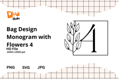 Bag Design Monogram with Flowers Product Image 1