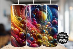 Colored Water Drops Tumbler Warp - Tumbler PNG Design Product Image 1