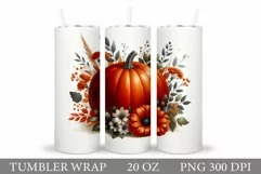 Fall Pumpkin Tumbler Sublimation. Fall Tumbler Design Product Image 1