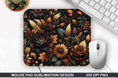 Flowers Mouse Pad Sublimation, Autumn Mouse Pad PNG Design Product Image 1