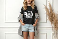 Girl T-shirt Mockups, Baby Mock Up, Styled Stock Mockup Product Image 1