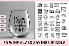 30 Wine Glass Quote SVG Bundle | Drinking Sayings Product Image 1