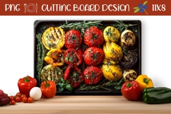 Grill Vegetables Cutting Board, Food Cutting Board Template Product Image 1
