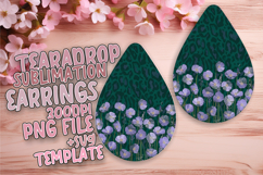 Playful Teardrop Earrings Template Art , Leopard Print Product Image 1