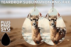 Unique Teardrop Earrings Art PNG, Christmas Product Image 1