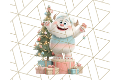 Kawaii Christmas Yeti PNG Clipart, Cute Bigfoot Holiday Art Product Image 3