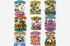 Retired Animals Quotes PNG Bundle | Funny Retirement Animal Product Image 7