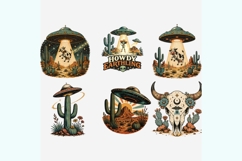 Retro UFO Desert Clipart PNG, 11 Western Alien Designs Product Image 4