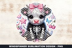 Halloween Highland Cow Wind Spinner Sublimation Design Product Image 1