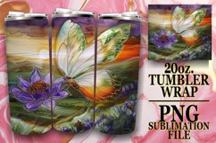 20oz Tumbler: Spring Butterfly Glitter Design Product Image 1