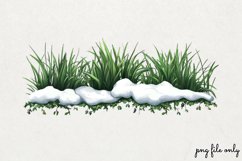 Watercolor Grass Borders Clipart PNG Product Image 1