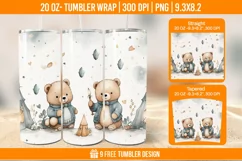 3D Bear In Snow Tumbler Wrap Designs Product Image 25