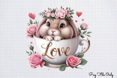 Valentines Day Bunny Cups Clipart PNG Product Image 1