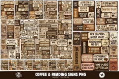 Coffee &amp; Reading Signs PNG Clipart Product Image 1