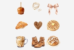 Coffee Girl Autumn PNG Clipart Bundle, Fall Coffee Aesthetic Product Image 4