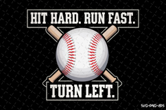 Hit hard Run fast Baseball Svg | Game Day Svg | Sports Svg Product Image 1