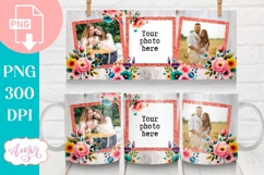 Floral photo mug template for sublimation, customizable mug Product Image 3