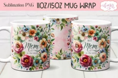 Mom Photo Mug Wrap and coaster sublimation PNG, Mother's day Product Image 4