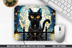 Cat Mouse Pad, Halloween Mouse Pad PNG Design, Halloween Product Image 1