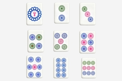 Mahjong Tiles Clipart Bundle | 41 PNG Files Product Image 4