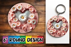Playful Circle Car Coaster Design, 3D Heart Product Image 1