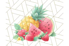 Pink and Mint Summer Clipart PNG Beach Icons, Summer Fun Png Product Image 3