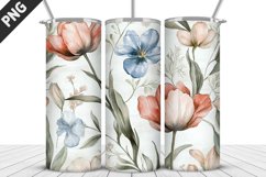 Flowers Tumbler Wrap | Sublimation Design | Tumbler PNG Product Image 1