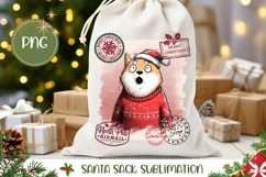 Funny Christmas Dog Santa Sack, Christmas Santa Sack PNG Product Image 1