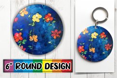 Radiant Blossom Sublimation Circles - Keychain &amp; Car Product Image 1